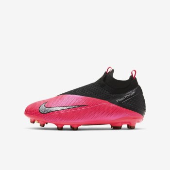 Nike Jr. Phantom Vision 2 Elite Dynamic Fit MG - Nagyobb Gyerek Focicipő - Piros/Fekete/Fekete/Metal